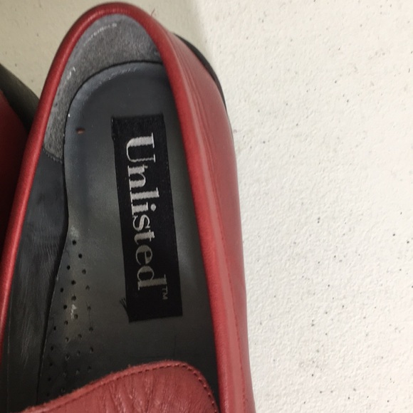 Unlisted Kenneth Cole Red leather loafers size 7 - Picture 4 of 7